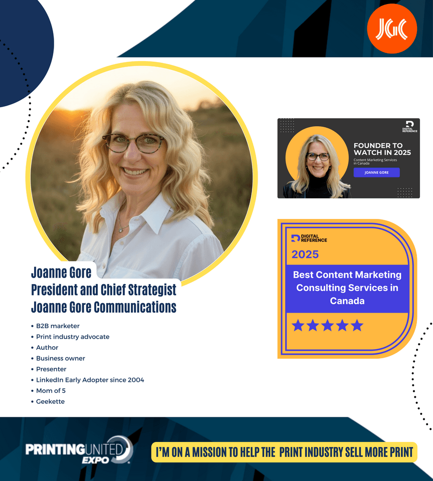 Joanne Gore Receives Dual Digital Reference Awards and Named to PRINTING United Expo 2025 All-Stars Team