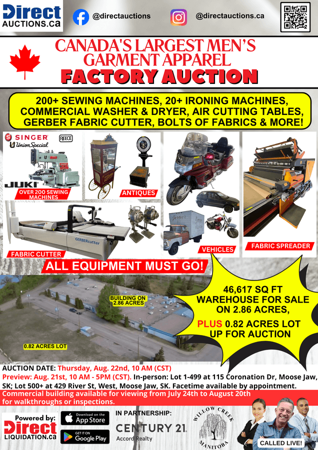 Historic CanaDay's Apparel Auction Marks End of Moose Jaw Manufacturing Era